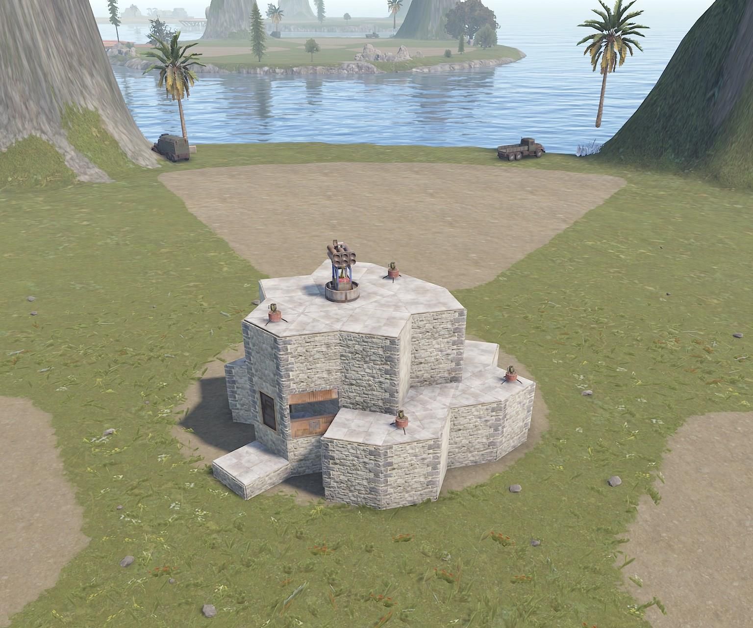 Fortified raid base exterior